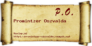 Promintzer Oszvalda névjegykártya